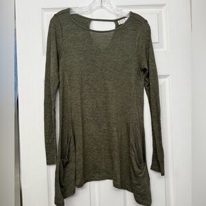 Olive Green Long Sleeve Women's Top